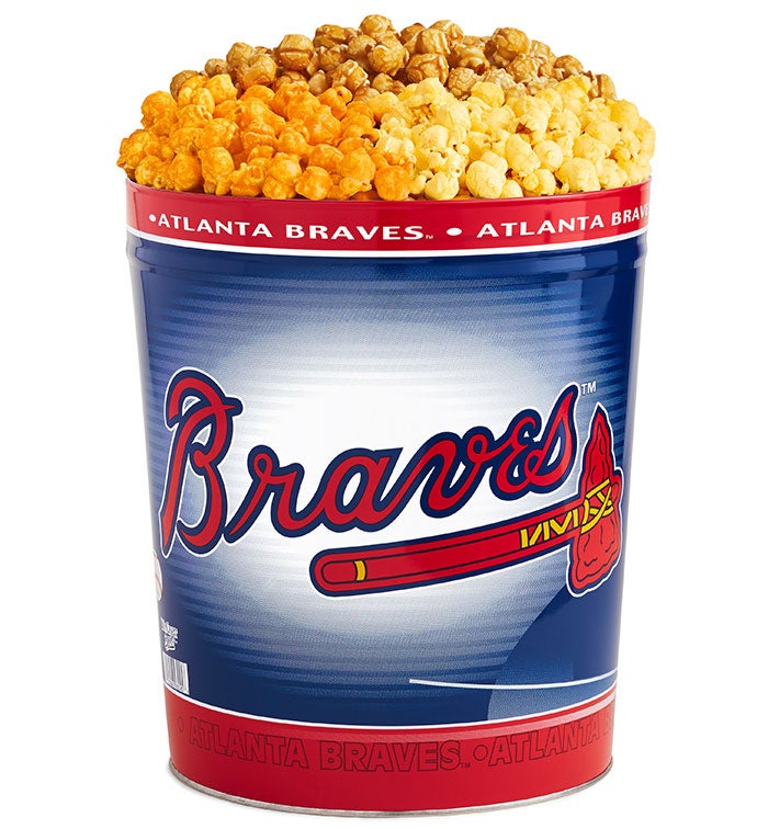 Atlanta Braves 3Flavor Popcorn Tins The Popcorn Factory 27026