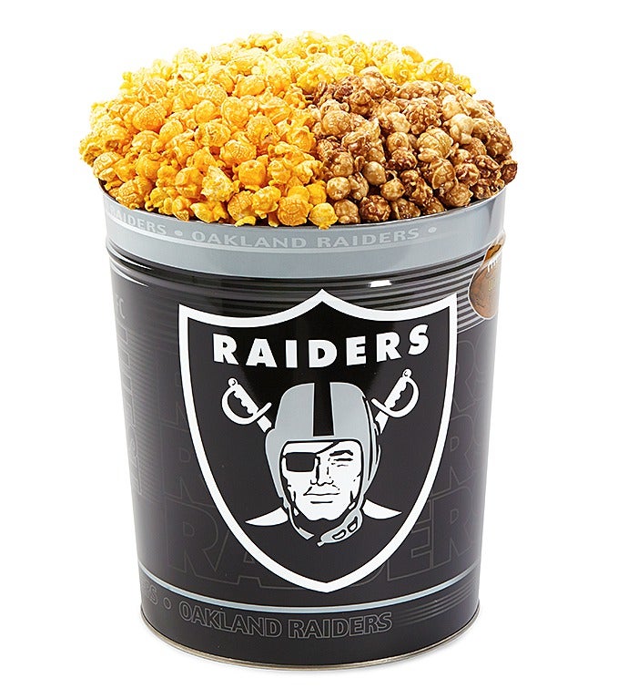 Oakland Raiders 3 Flavor Popcorn Tins