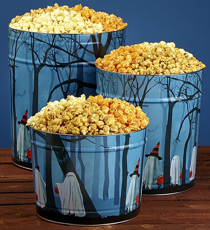 Trick or Trees Popcorn Tins