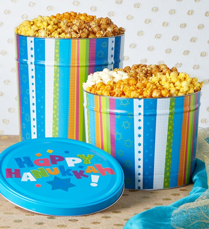 Happy Hanukkah Popcorn Tins