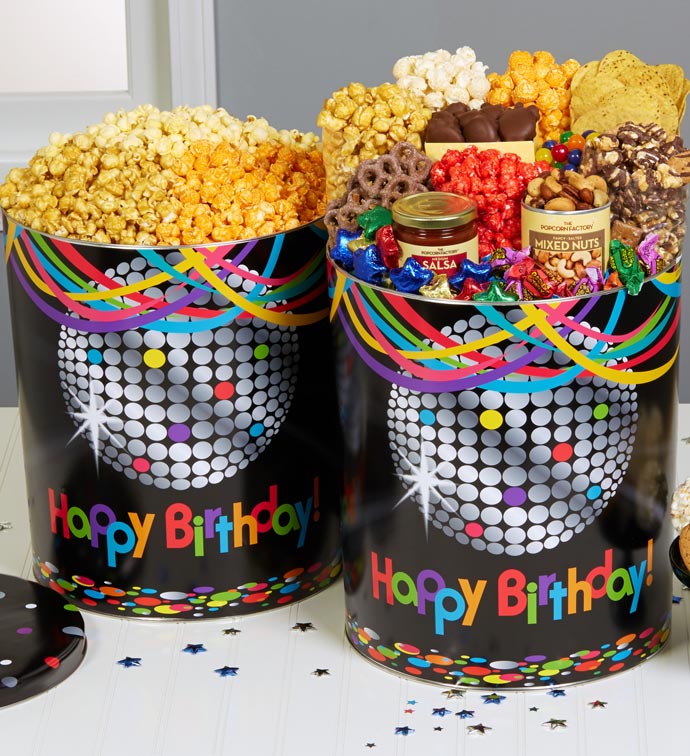 Birthday Glitz 6 1/2 Gallon Popcorn & Deluxe Snack Assortment