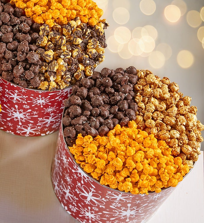 Snowflake Deluxe Popcorn Tins