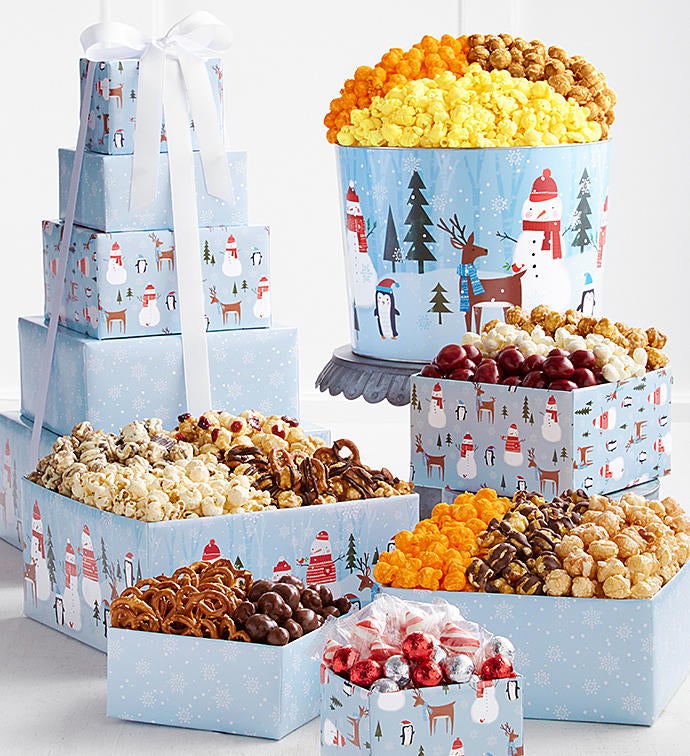 5 Tier Snow Day Tower & Popcorn Tin