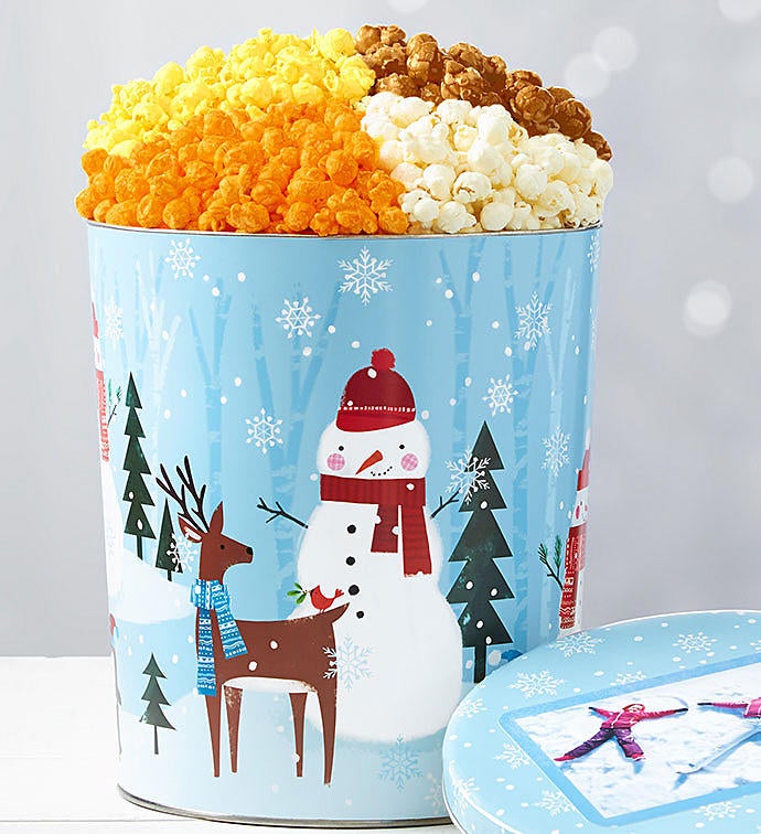 Snow Day 3 1/2 Gallon 4 Flavor Popcorn Tin