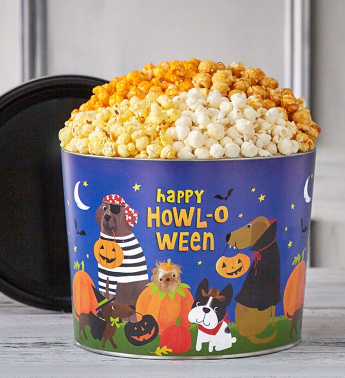 Howl O Ween Paw Ty 2 Gallon Popcorn Tin