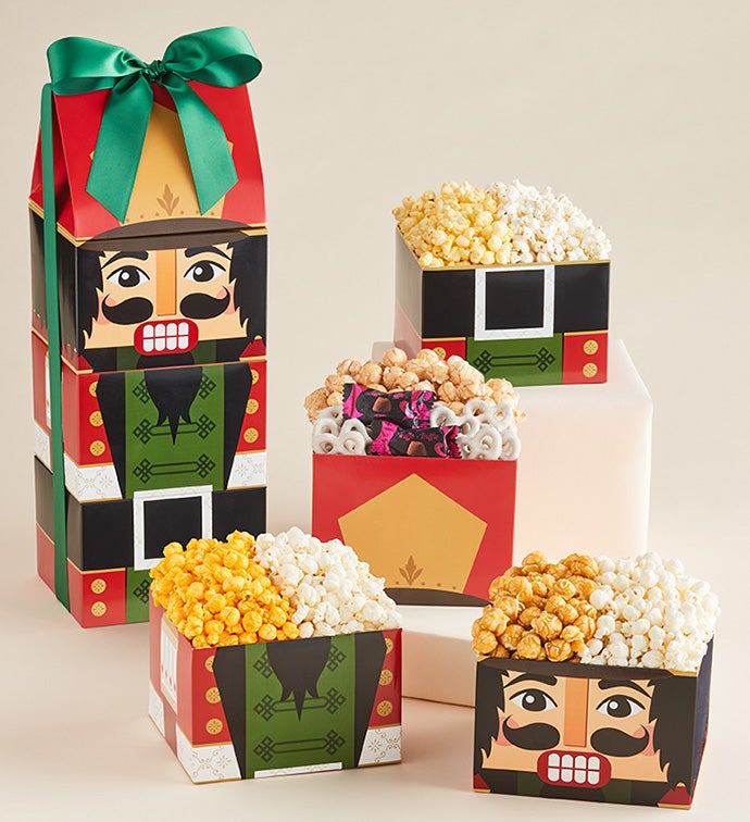 4 Gift Box Nutcracker Tower