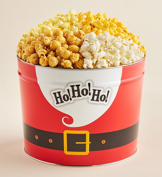 2 Gallon Santa’s Belt 4 Flavor Popcorn Tin