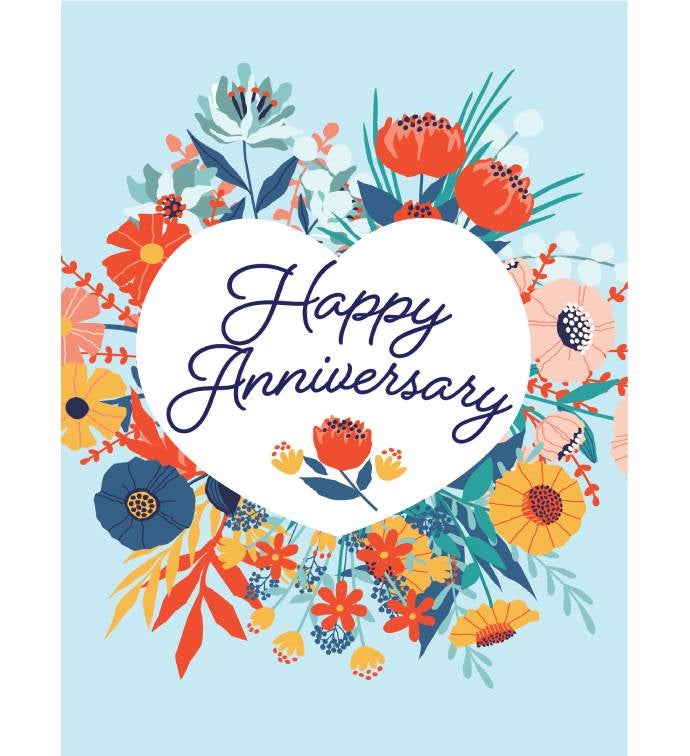 Happy Anniversary Hearts Greeting Card