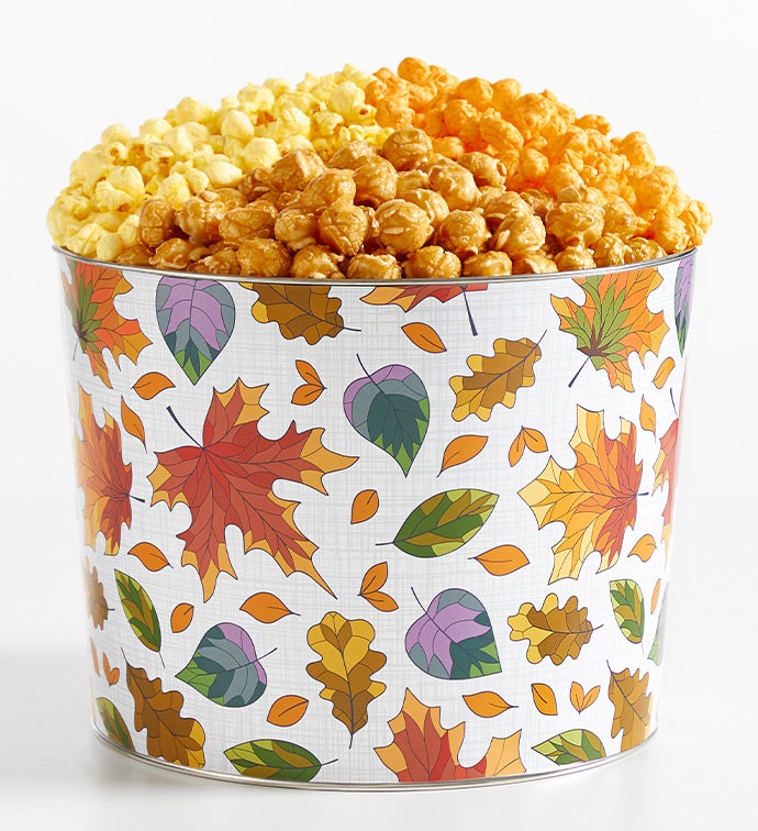 Fall Splendor 2 Gallon 3 Flavor Popcorn Tin