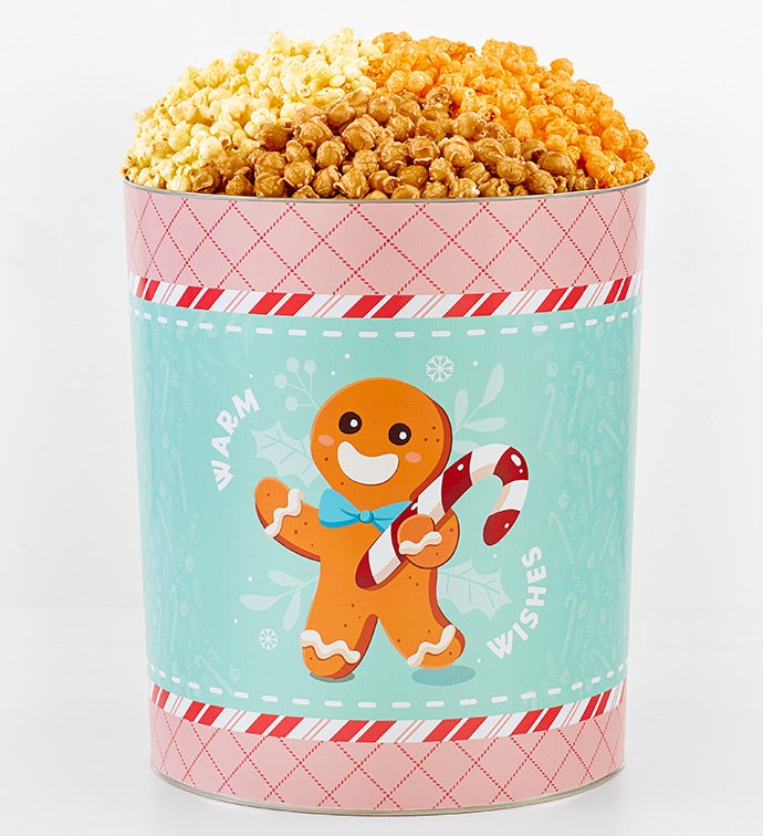 Gingerbread Dreams 6 1/2 Gallon 3 Flavor Popcorn Tin