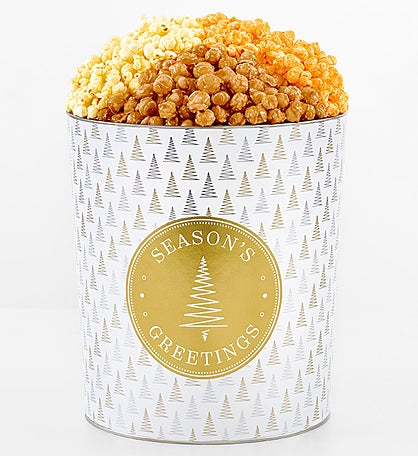 Seasons Greetings 3 1/2 Gallon 3 Flavor Popcorn Tin