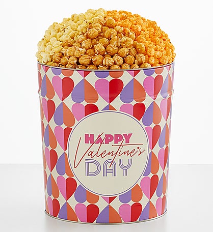 Happy Valentine's Day 3.5 Gallon 3 Flavor Popcorn Tin