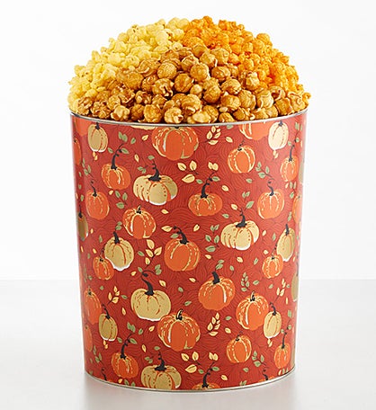 Fall Pumpkins 3 1/2 Gallon 3 Flavor Popcorn Tin