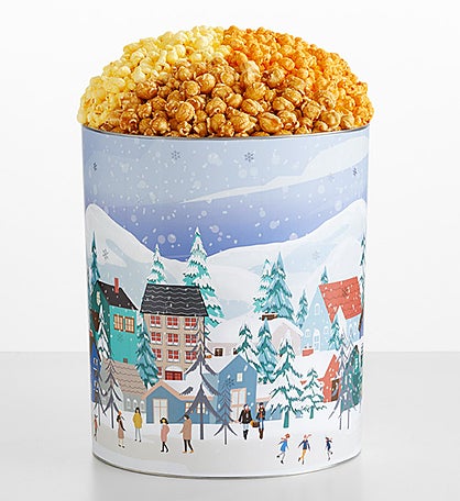Winter Wonderland 6 1/2 Gallon 3 Flavor Popcorn Tin