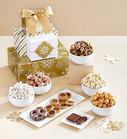 Golden Snowflake 4 Box Gift Tower