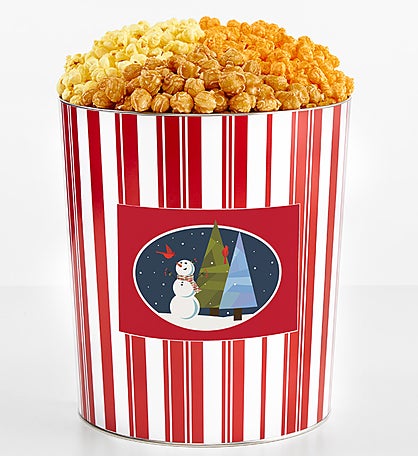 Tins With Pop® 3.5 Gallon Winter Snowman Scene With Cardinals 3 Flavor