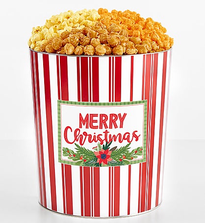 Tins With Pop® 3.5 Gallon Merry Christmas Pointsettia 3 Flavor