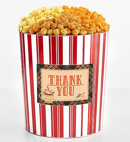 Tins With Pop® 3.5 Gallon Thank You Fall Plaid