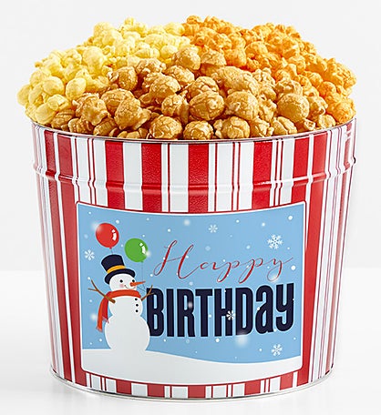 Tins With Pop® Happy Birthday Snowman 3 Flavor