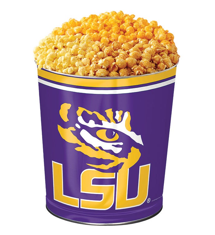3 Gallon Lousiana State University 3 Flavor Popcorn Tin