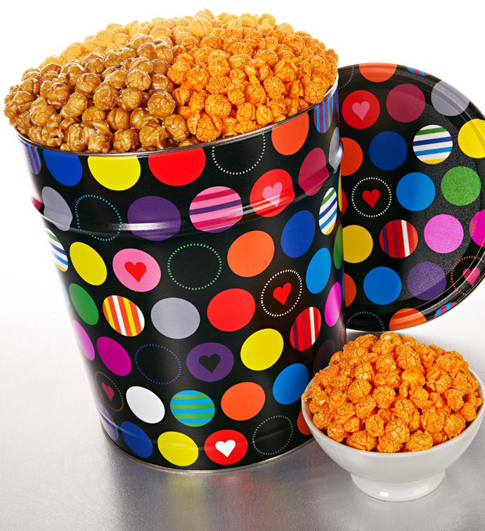 3 1/2 Gallon Happy Hearts 3 Flavor Popcorn Tin