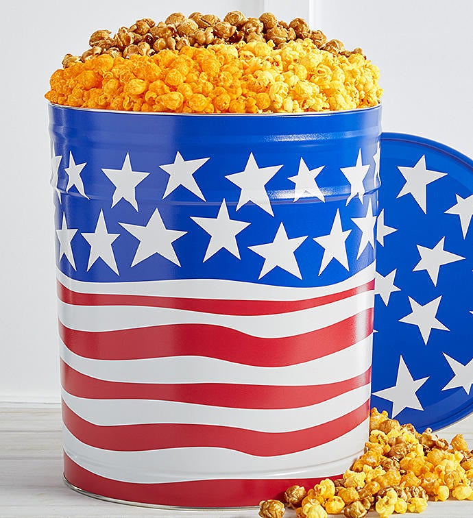 Flag Waving Popcorn Tin