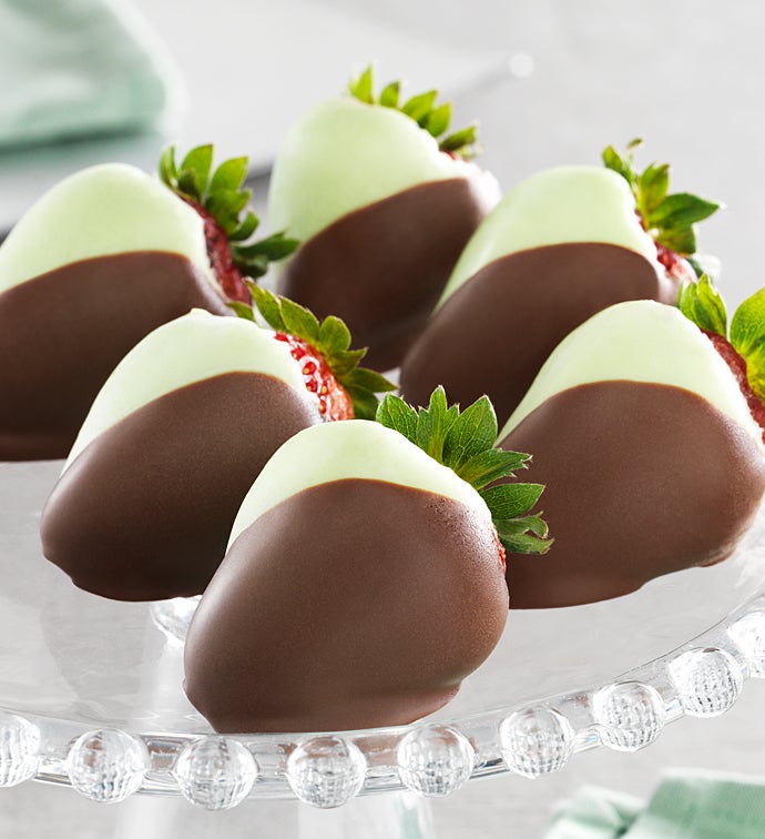Full Half Dozen Mint Meltaway Chocolate Dipped Strawberries