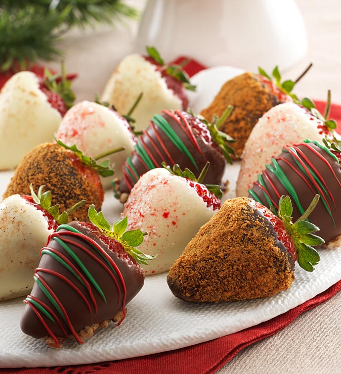 Full Dozen Holiday Chocolate Dipped Strawberries
