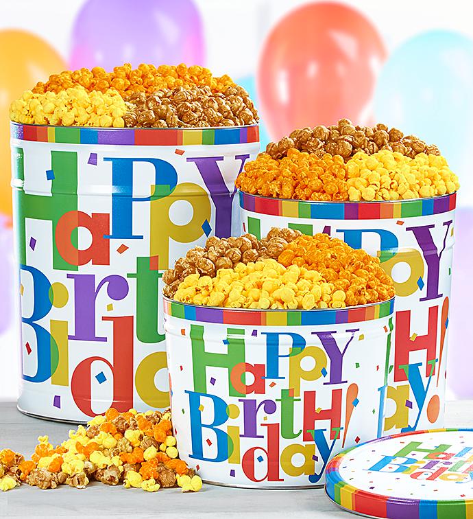 Big Happy Birthday Popcorn Tins