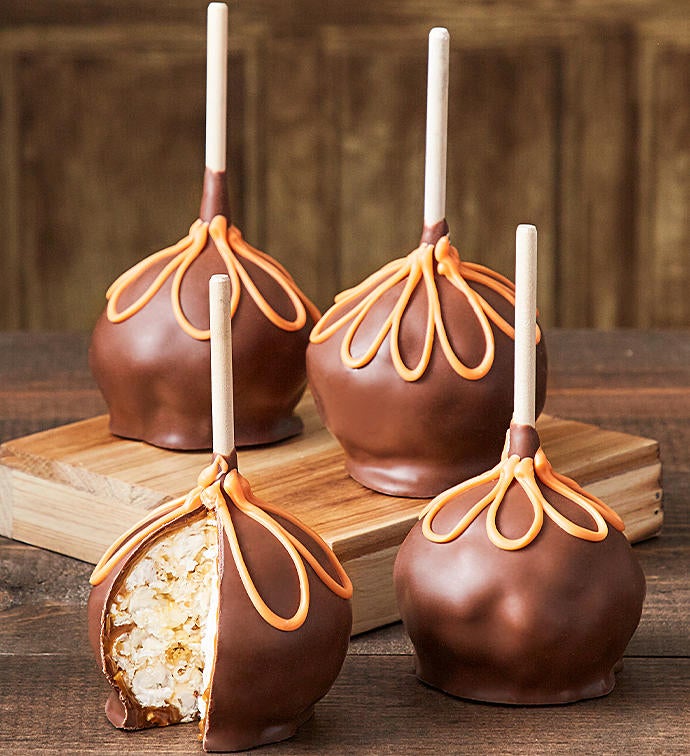 Chocolate Covered Caramel Popcorn Balls