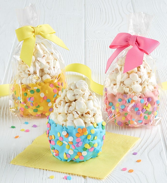 Set of 3 Dipped Popcorn Eggs
