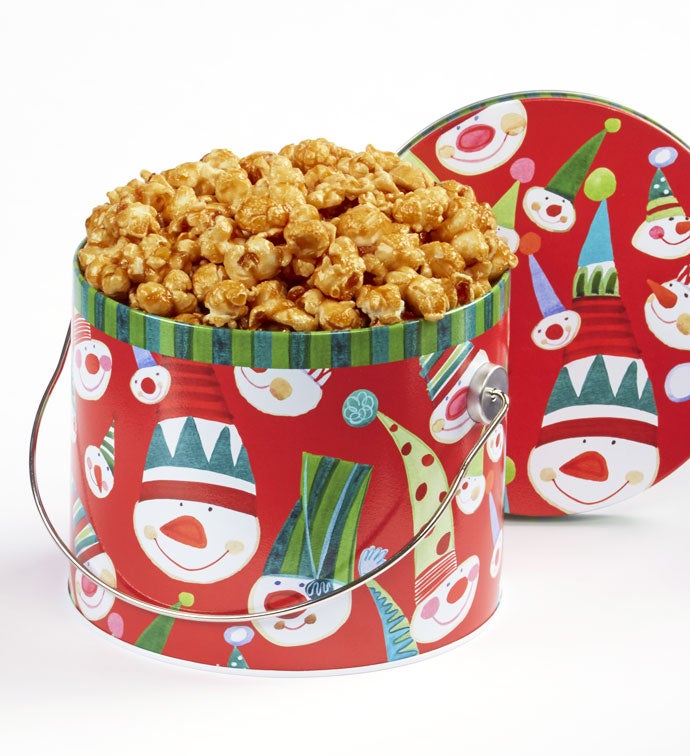 Popcorn Snowman 1/2 Gallon Pail of Caramel Corn