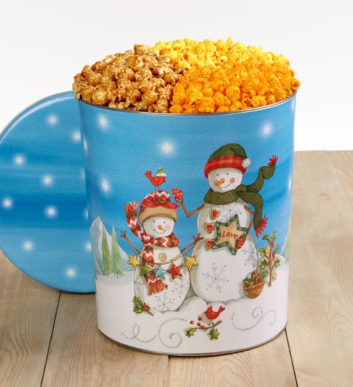 Starlight Snowman 3 1/2 Gallon Popcorn Tin