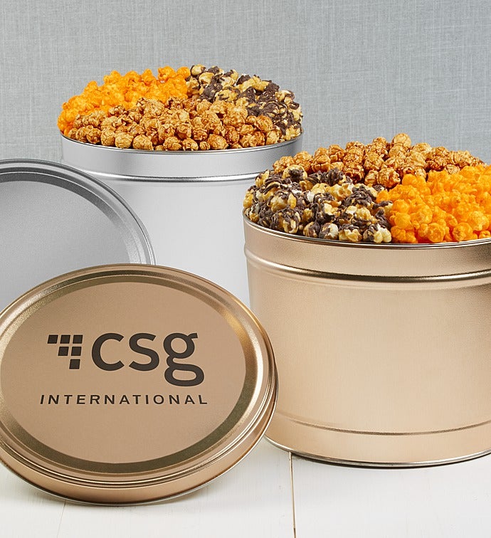 Simply Gold & Silver Deluxe Popcorn Tins