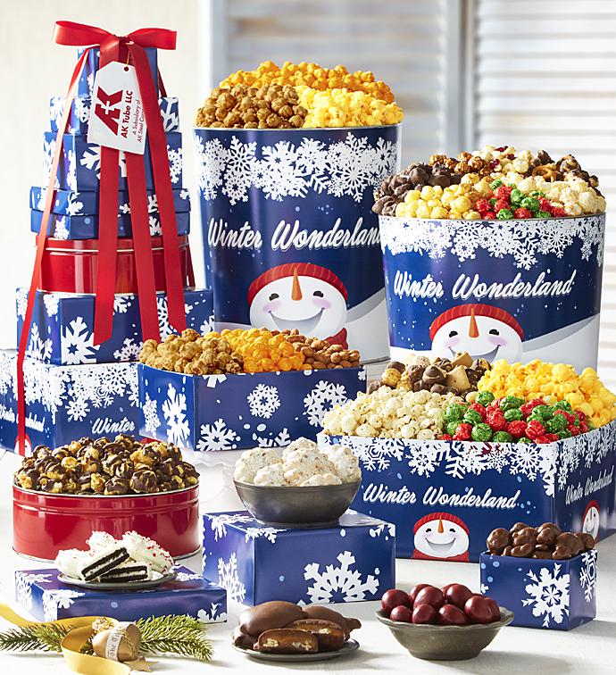 Winter Wonderland 8 Tier Tower & Popcorn Tins