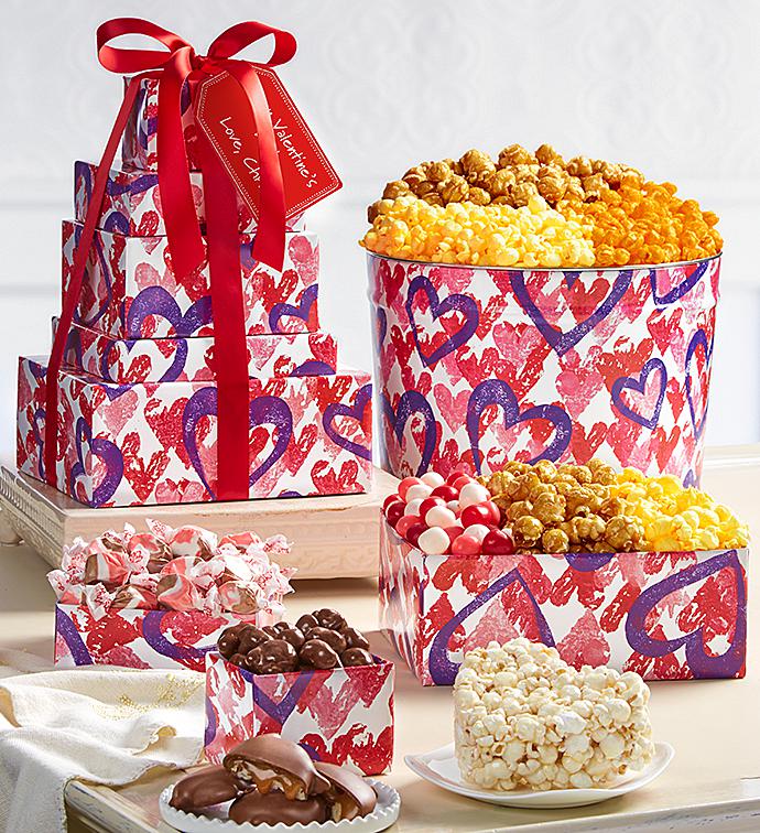 Forever Hearts 5 Tier Tower and Popcorn Tin