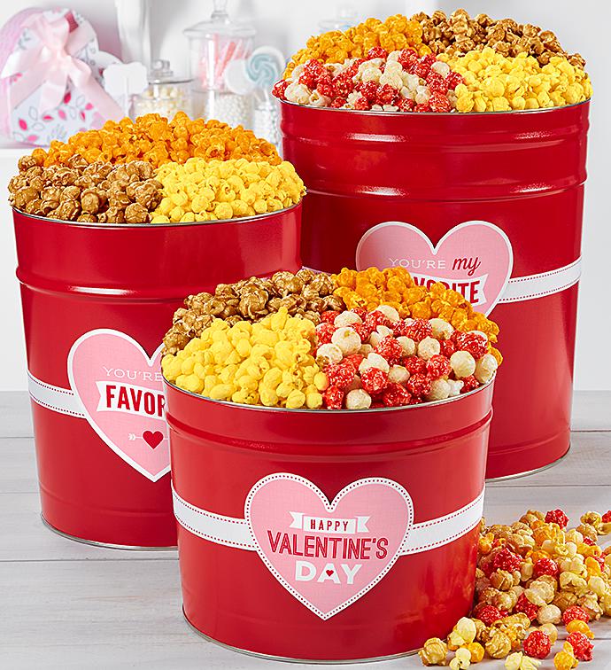 Simply Red Valentine's Day Greeting Popcorn Tins