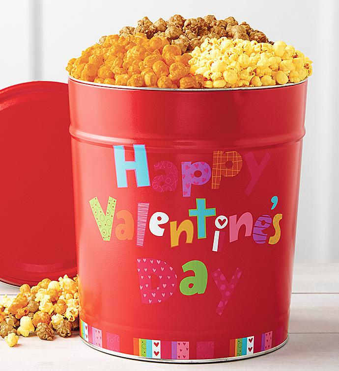 Happy Valentine's Day 3 1/2 Gallon Popcorn Tin
