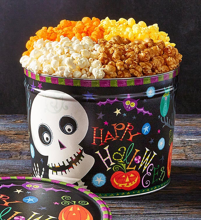 Skele Tin 2 Gallon 4 Flavor Popcorn Tin