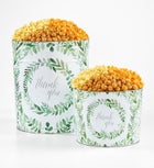 Green Floral Thank You 2 Gallon 3 Flavor Popcorn Tin