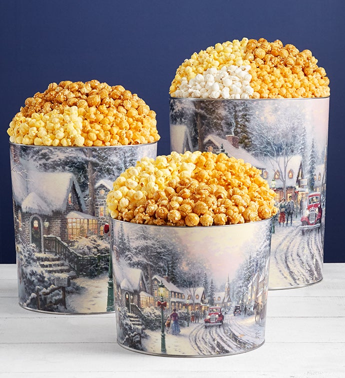 Thomas Kinkade® Holiday Village Popcorn Tins