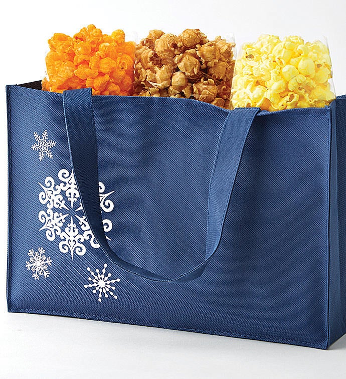 Blue Canvas Snowflake Tote