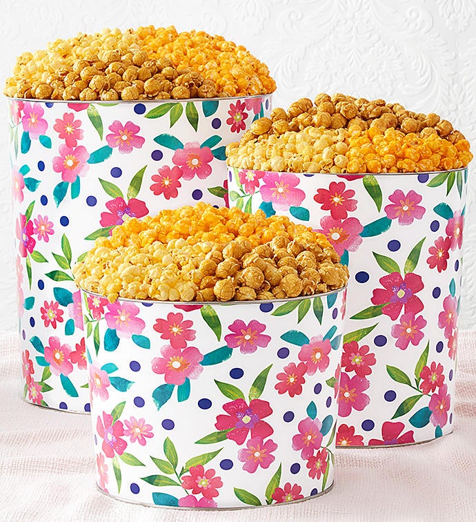 Floral Delight Popcorn Tins