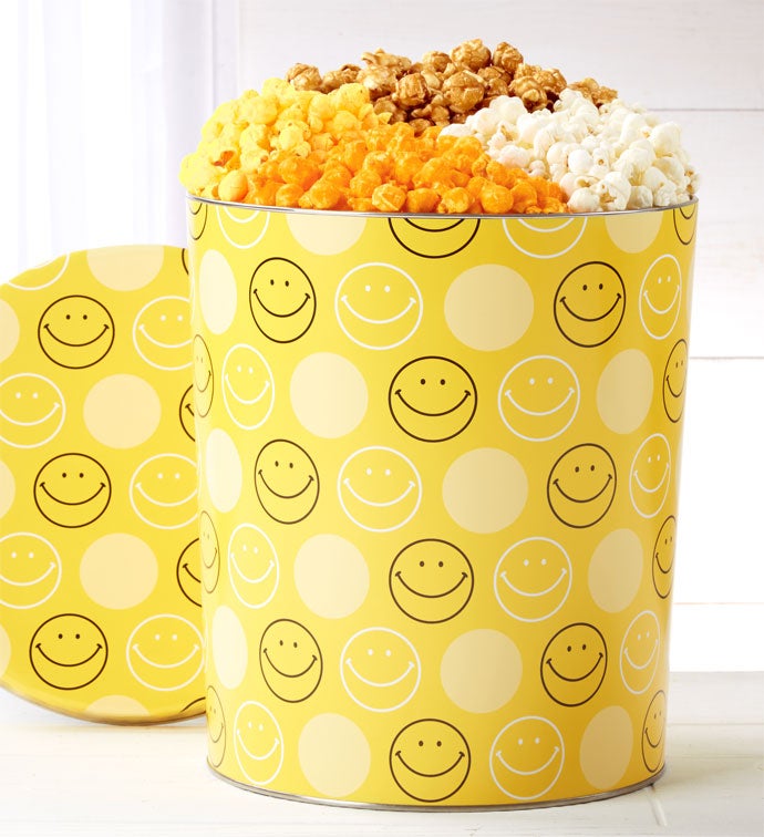 Smiley Dot Popcorn Tin