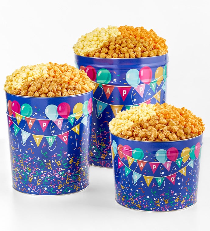 Birthday Balloons Popcorn Tins