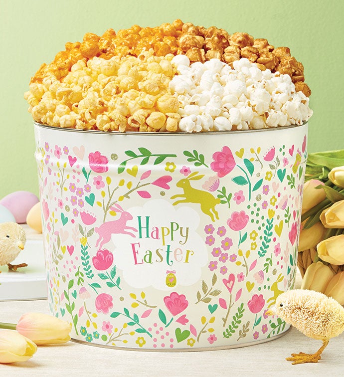 2 Gallon Happy Easter Popcorn Tin