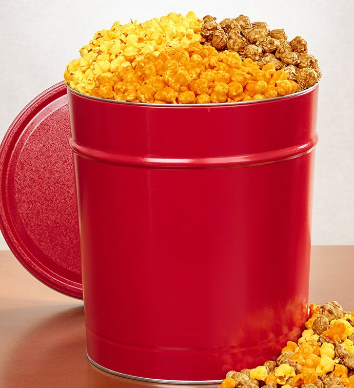 3 1/2 Gallon Simply Red 3 Flavor Popcorn Tin