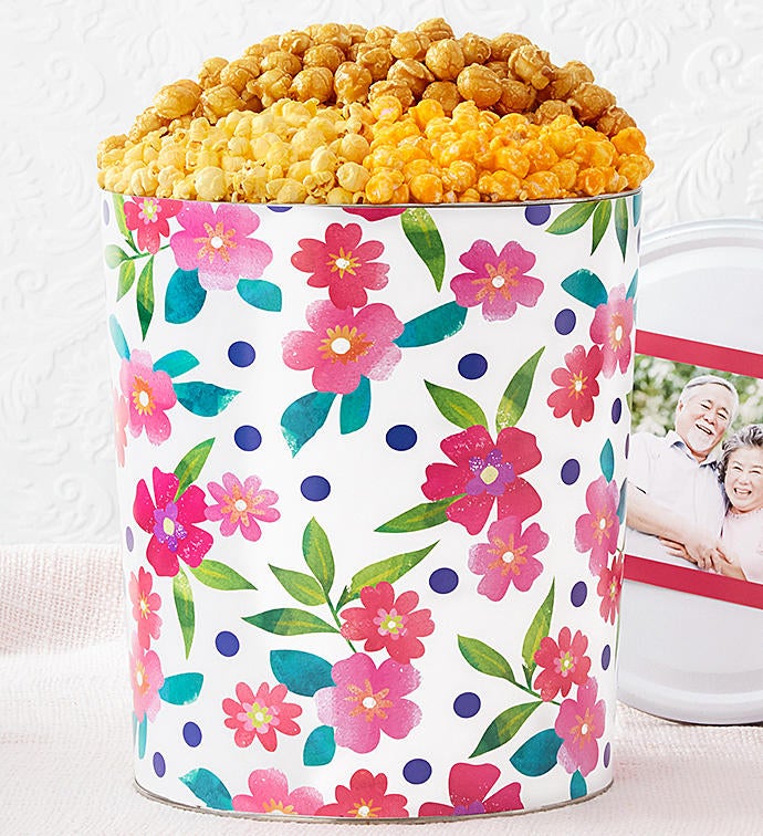 Floral Delight 3 1/2 Gallon Popcorn Tin