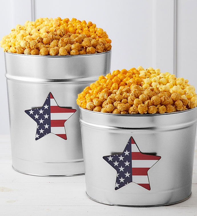 Patriotic Magnet 3 Flavor Popcorn Tins