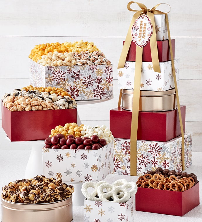 Sparkling Snowflake 6 Tier Tower
